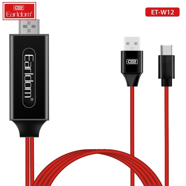 [ET-W12_black_red] USB-C/iOS HDMI Cable - ET-W12 (Black Red)