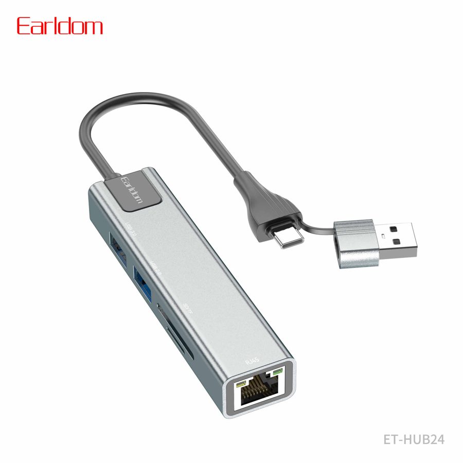 [ET-HUB24_silver] محول كابل شبكة - ET-موزع HUB24 (فضي)