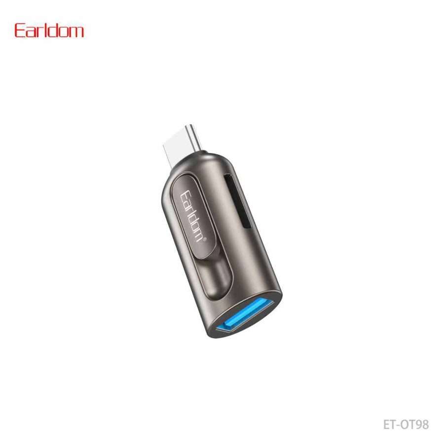 [ET-OT98_grey] Type-C OTG Adapter+Card Reader - ET-OT98 (2in1 Type-C OTG+Card Reader Zinc Alloy - Grey)