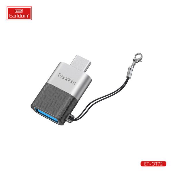[ET-OT72_black] Type-C OTG Adapter+Card Reader - ET-OT72 (Type-C OTG With Rope Aluminum Alloy - أسود)