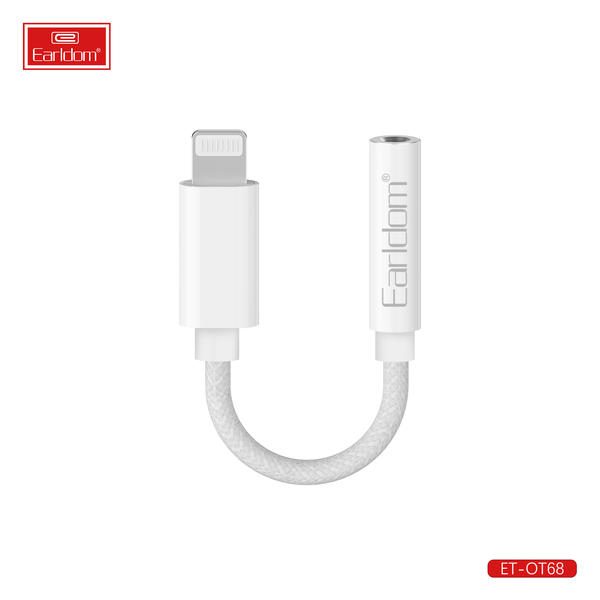 [ET-OT68_white] Lightning AUX Adapter - ET-OT68 (3.5mm To iOS ABS+Nylon - White)