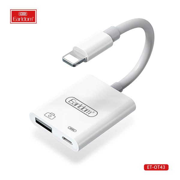 [ET-OT43_white] Lightning OTG Adapter+Card Reader - ET-OT43 (2in1 iOS OTG Reader+iOS Charge - White)