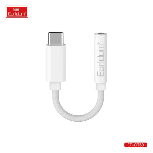 [ET-OT69_white] Type-C AUX Adapter - ET-OT69 (3.5mm To Type-C ABS+Nylon - White)