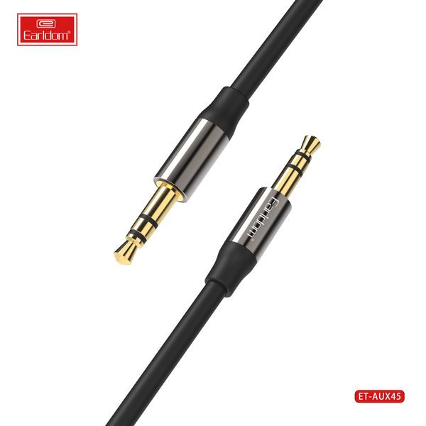[ET-AUX45_100CM_black] 3.5mm AUX كيبل - ET-AUX45 100CM (3.5mm إلى 3.5mm Alumium Alloy+TPE - أسود)