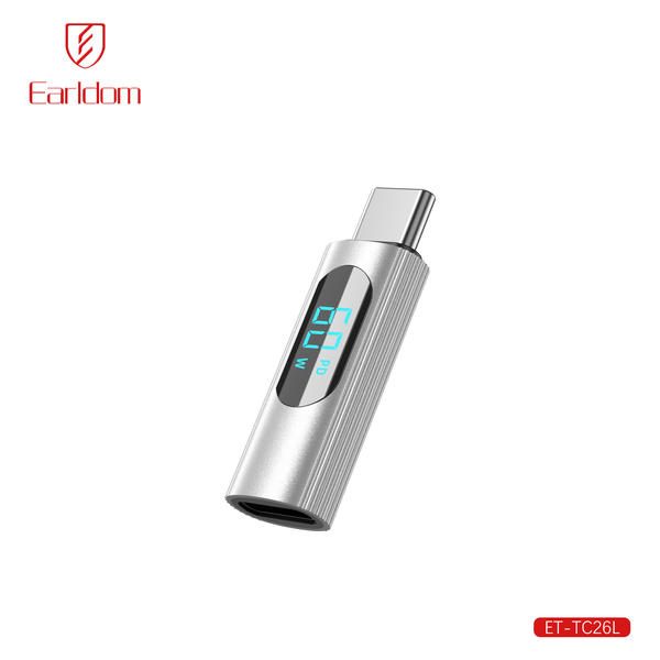[ET-TC26L_silver] Data & Charging Adapter - ET-TC26L (60W Digital Display Of Voltage iOS To Type-C Aluminum Alloy - Silver)