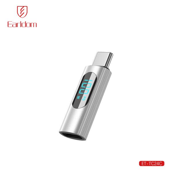 [ET-TC24C_silver] Data & Charging Adapter - ET-TC24C (100W Digital Display Of Voltage Type-C To Type-C Aluminum Alloy - Silver)