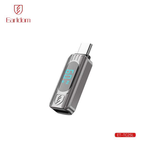 [ET-TC25L_grey] Data & Charging Adapter - ET-TC25L (60W Digital Display Of Voltage iOS To Type-C Zinc Alloy - Grey)