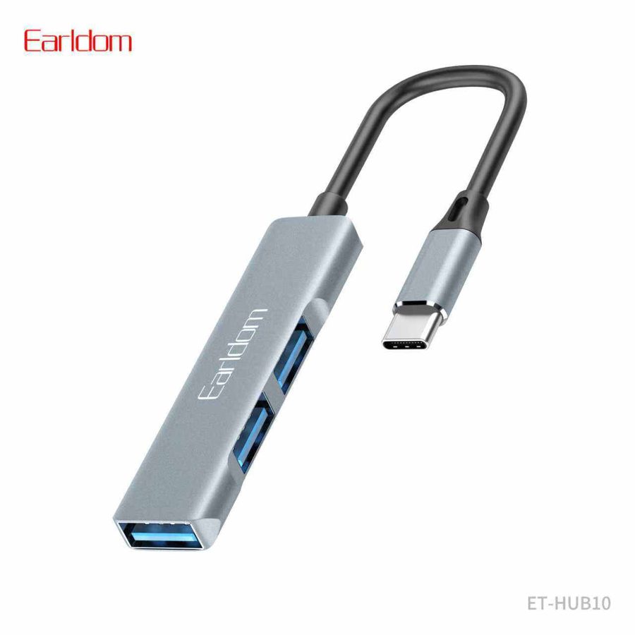 [ET-HUB10_silver_2] HUB - ET-HUB10 (3in1 Type-C HUB 3USB - Silver)