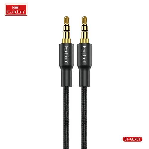 [ET-AUX31_100CM_black] 3.5mm AUX Cable - ET-AUX31 100CM (3.5mm To 3.5mm Alumium Alloy+TPE - Black)