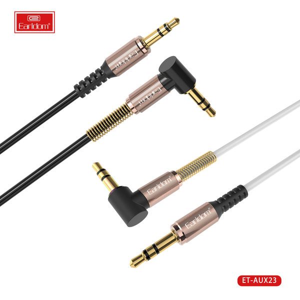 [ET-AUX23_180CM_black_white] 3.5mm AUX Cable - ET-AUX23 180CM (3.5mm To 3.5mm Alumium Alloy+TPE - Black White)