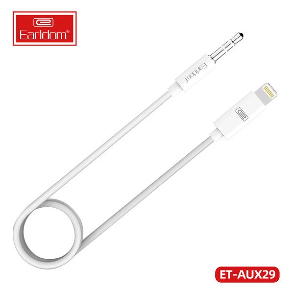 [ET-AUX29_100CM_white] iOS AUX Cable - ET-AUX29 100CM (3.5mm To iOS ABS+TPE - White)
