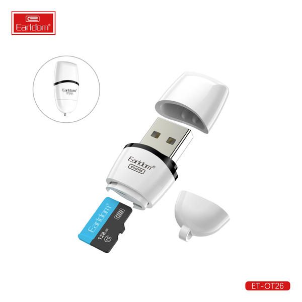[ET-OT26_black_blue_green] USB/Type-C/iOS/Micro OTG Card Reader - ET-OT26 (TF Card Reader - Black Blue Green)