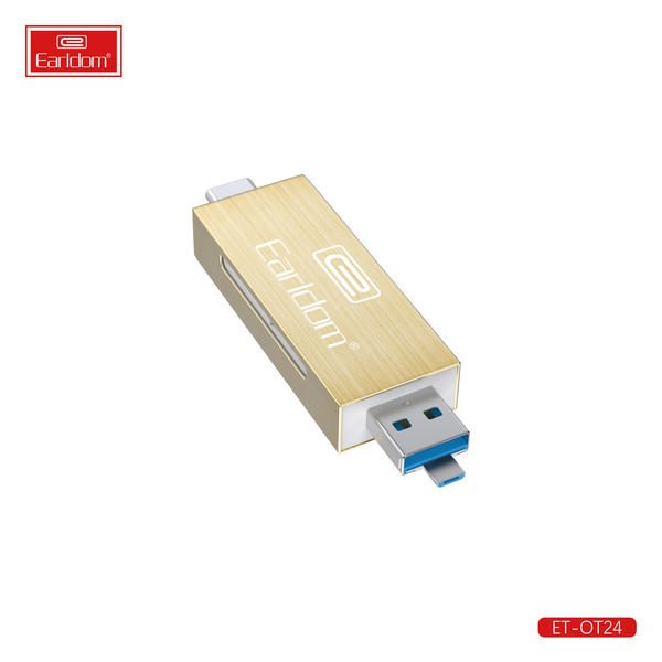 [ET-OT24_gold_rose_gold_silver] USB/Type-C/iOS/Micro OTG Card Reader - ET-OT24 (3in1 Card Reader For USB & Type-C & Micro - Gold Rose Gold Silver)