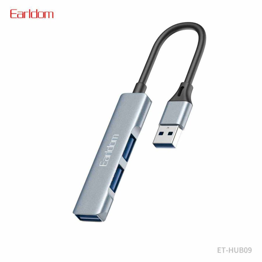 [ET-HUB09_silver_2] HUB - ET-HUB09 (3in1 USB HUB 3USB - Silver)