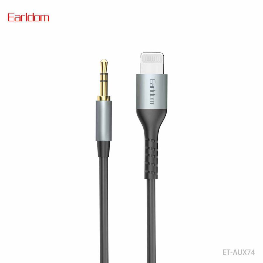 [ET-AUX74_100CM_black] iOS AUX كيبل - ET-AUX74 100CM (3.5mm إلى iOS Alumium Alloy+PVC - أسود)