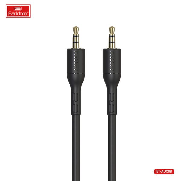 [ET-AUX08_100CM_black] 3.5mm AUX Cable - ET-AUX08 100CM (3.5mm To 3.5mm ABS+PVC - Black)