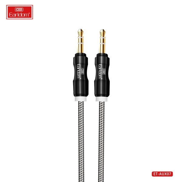 [ET-AUX07_150CM_black] 3.5mm AUX Cable - ET-AUX07 150CM (3.5mm To 3.5mm Alumium Alloy+TPE - Black)