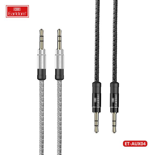 [ET-AUX04_150CM_white_gold] 3.5mm AUX Cable - ET-AUX04 150CM (3.5mm To 3.5mm Alumium Alloy+TPE - White Gold)