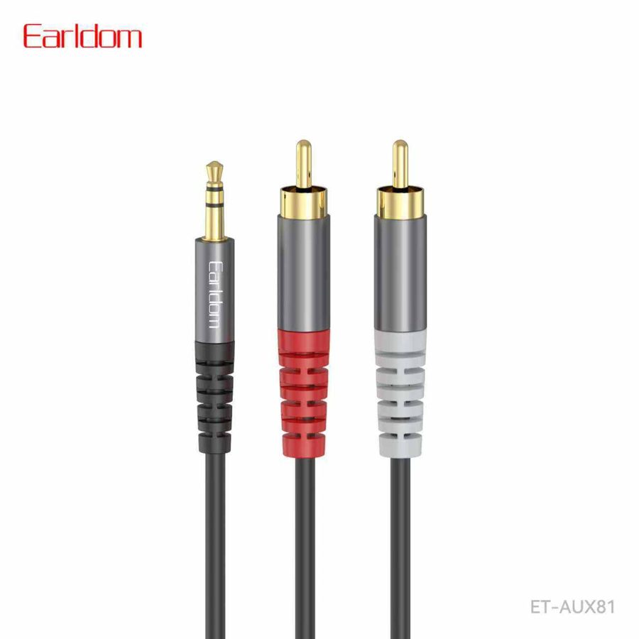 [ET-AUX81_150CM_black] 3.5mm AUX Cable - ET-AUX81 150CM (3.5mm To Video Cable Alumium Alloy+Nylon - Black)