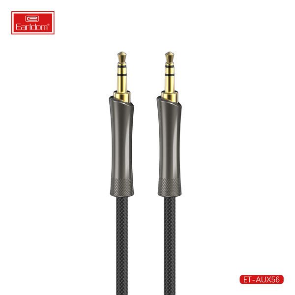 [ET-AUX56_100CM_black] 3.5mm AUX كيبل - ET-AUX56 100CM (3.5mm إلى 3.5mm Zinc Alloy+Nylon - أسود)