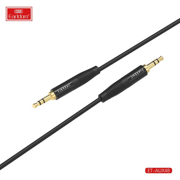 [ET-AUX48_100CM_black] 3.5mm AUX Cable - ET-AUX48 100CM (3.5mm To 3.5mm Alumium Alloy+TPE - Black)