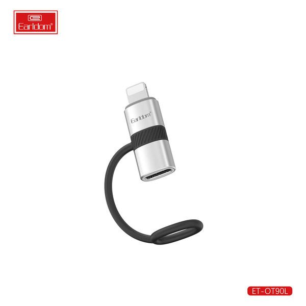 [ET-OT90L_silver] محول بيانات وشحن - ET-OT90L (Type-C إلى iOS With Silicon Rope Aluminum Alloy - فضي)