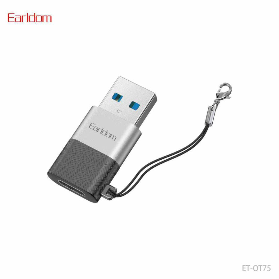 [ET-OT75_black] Data & Charging Adapter - ET-OT75 (Type-C To iOS With Rope Aluminum Alloy - Black)