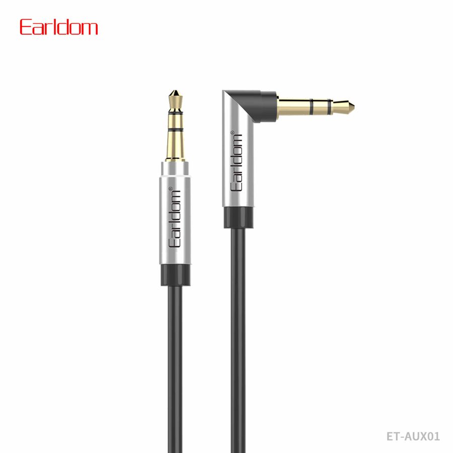[ET-AUX01_100CM_black_white] 3.5mm AUX Cable - ET-AUX01 100CM (3.5mm To 3.5mm Alumium Alloy+TPE - Black White)