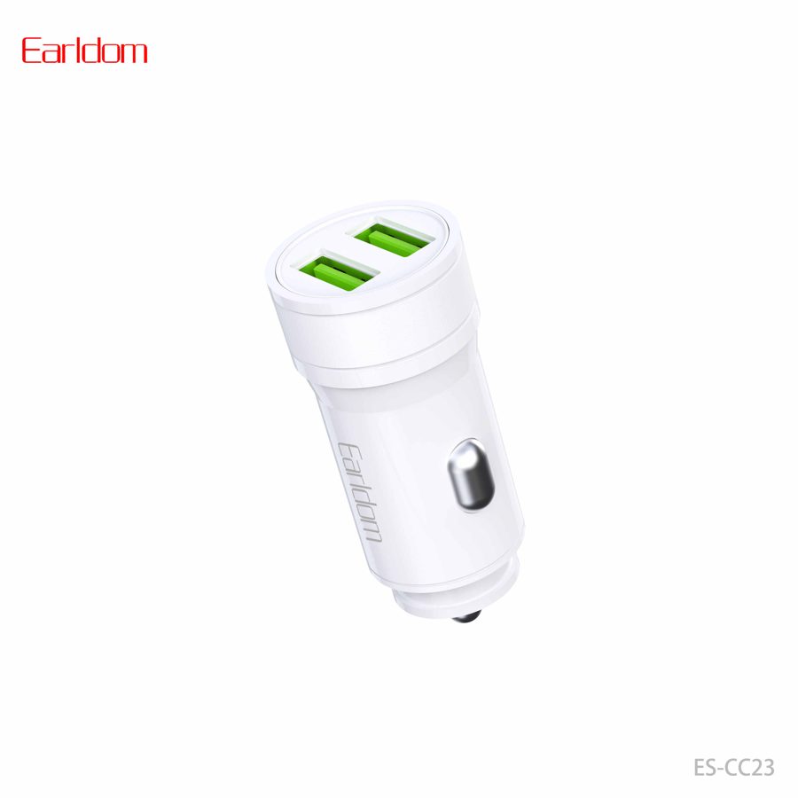 [ES-CC23_white_Without_Cable] USB Car Charger - ES-CC23 (15W 2USB - White - Without Cable, White)