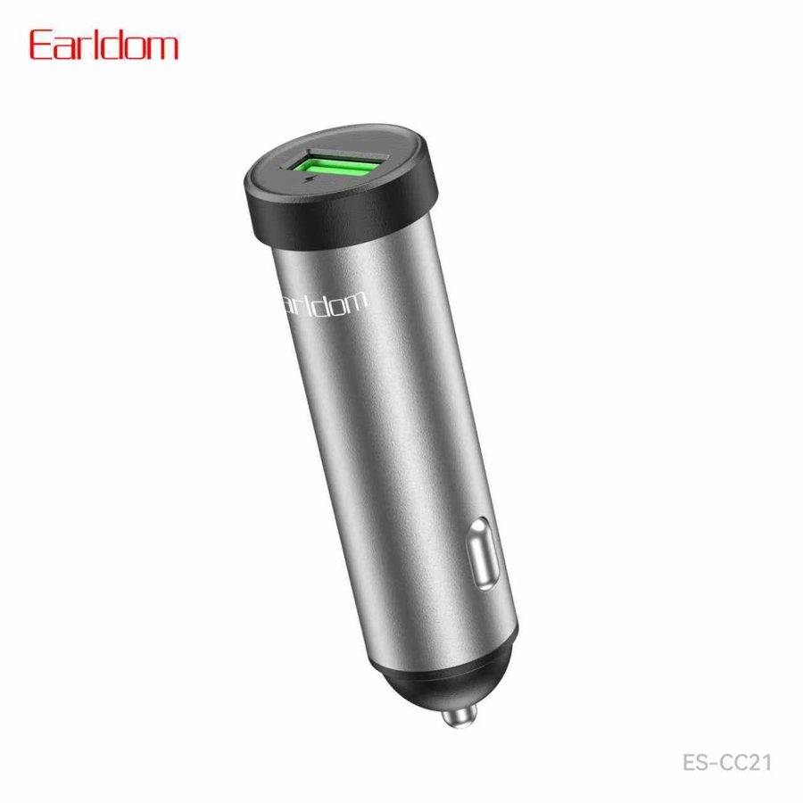 [ES-CC21_grey_Without_Cable] USB Car Charger - ES-CC21 (15W 1USB Aluminum Alloy - Grey - Without Cable, Grey)