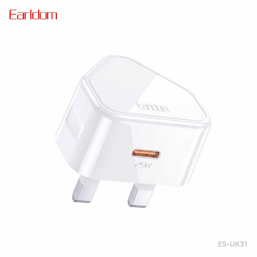 [ES-UK31_white_Without_cable] شاحن حائط UK - ES-UK31 (PD 25W - أبيض - Without كيبل, أبيض)