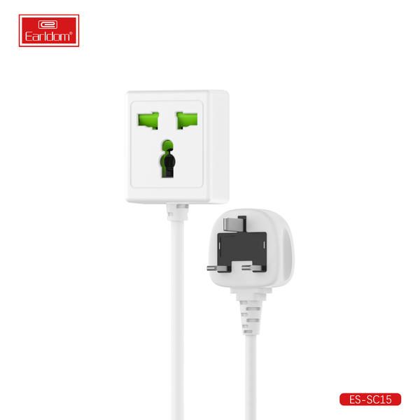 [ES-SC15_UK_Plug_white] UK Wall Socket - ES-SC15 UK Plug (2M Cable UK Charger To Universal Plug - White)