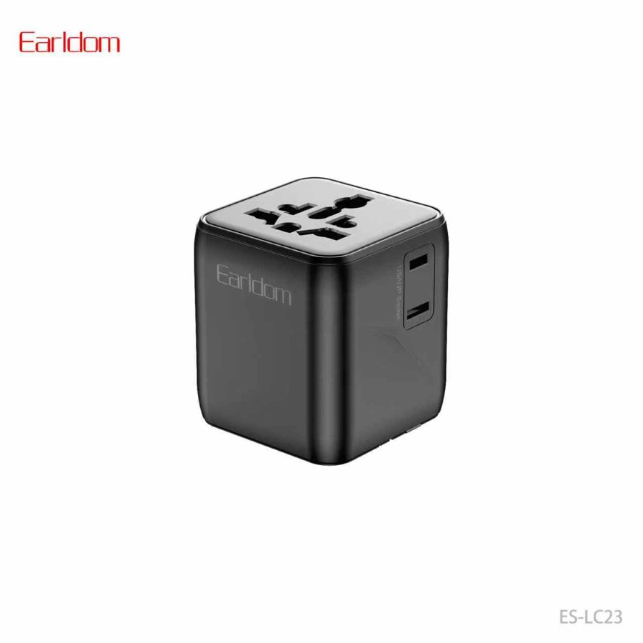 [ES-LC23_black] Travel شاحن - ES-LC23 (Suitable For EU/US/UK Plug - أسود)