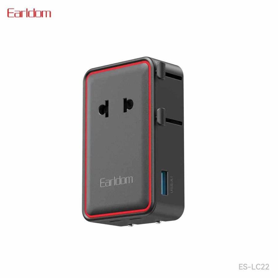 [ES-LC22_black] Travel Charger - ES-LC22 (1USB +2type-C Suitable For EU/US/UK Plug - Black)