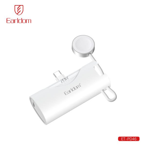 [ET-PD46__5000MAh__white] Power Bank With Cable - ET-PD46 (5000MAh) (2in1 3A Type-C & Watch Portable - White)