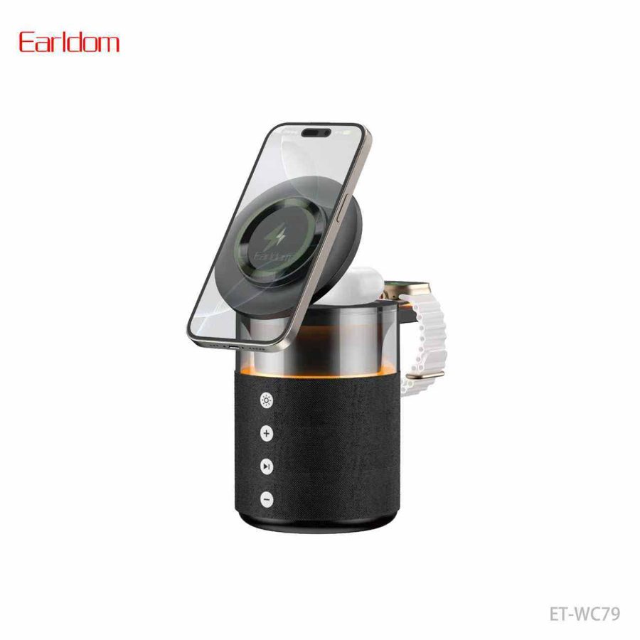 [ET-WC79_black] Multi-Function Wireless Charger+Holder - ET-WC79 (Black, Yellow, Black, White, Pink)