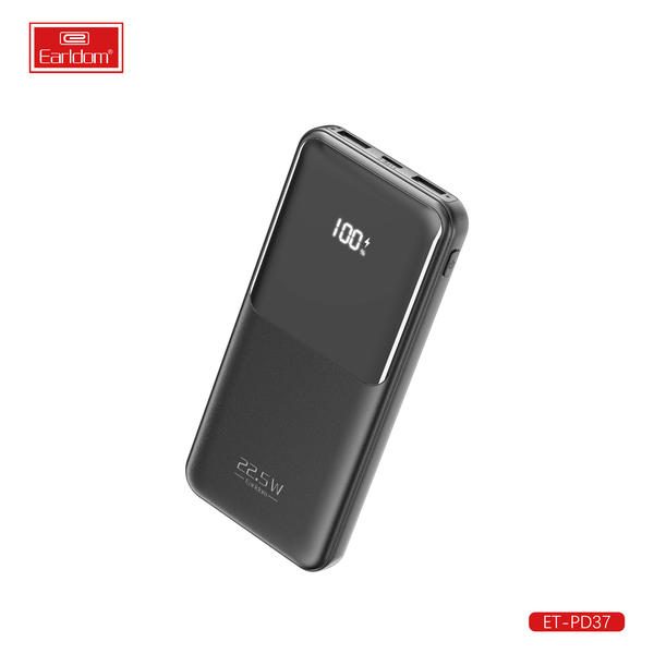 [ET-PD37__10000MAh__black] PD Fast Charge Power Bank - ET-PD37 (10000MAh) (PD 22.5W LED Display - Black)