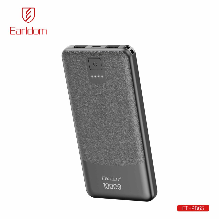 [ET-PB65__10000mAh__black] Power Bank - ET-PB65 (10000mAh) (LCD Display 2USB & 1type-C - Black)