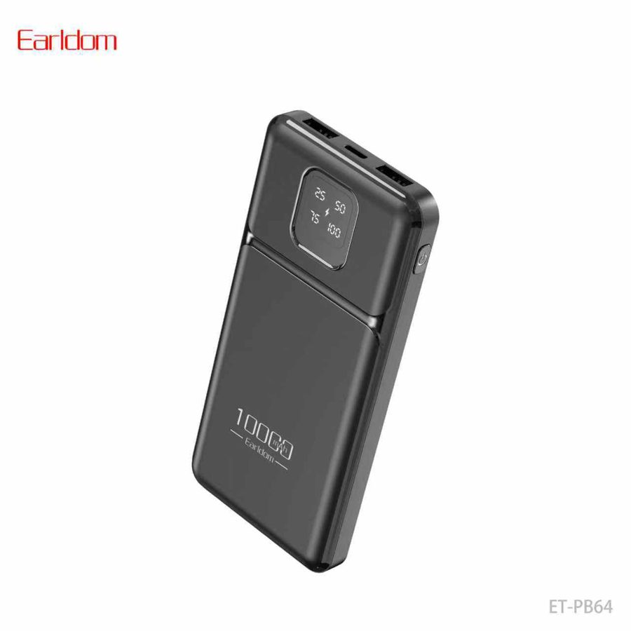 [ET-PB64__10000mAh__black] Power Bank - ET-PB64 (10000mAh) (LCD Display 2USB - Black)