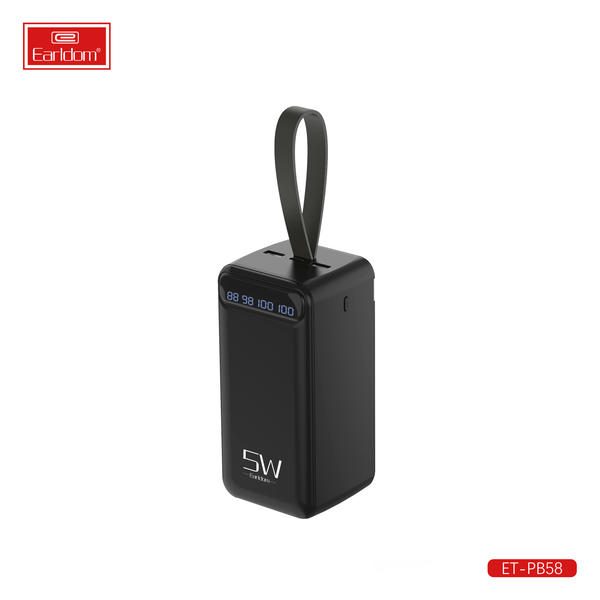 [ET-PB58__50000mAh__black] PD Fast Charge Power Bank - ET-PB58 (50000mAh) (50000mAh Big Capacity With Light - Black)