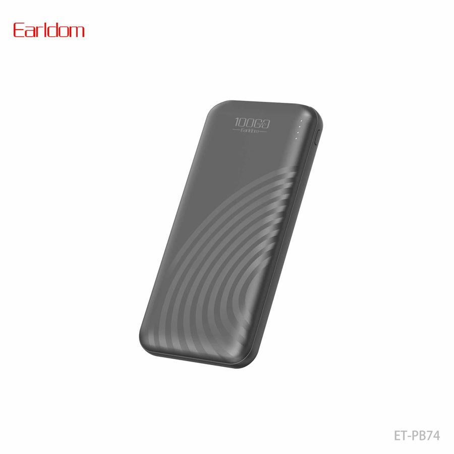 [ET-PB74__10000mAh__black] باور بنك - ET-PB74 (10000mAh) (LCD Display 2USB و 1type-C - أسود)
