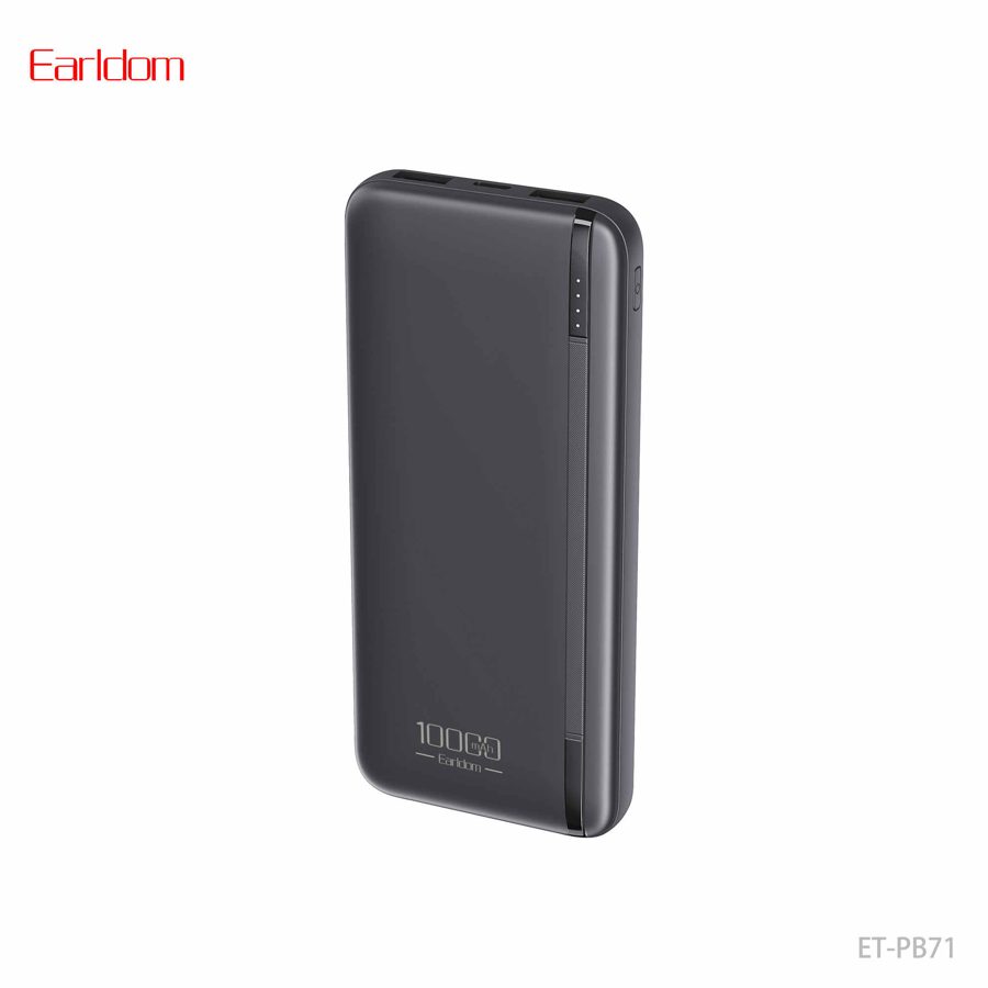 [ET-PB71__10000mAh__black] باور بنك - ET-PB71 (10000mAh) (LCD Display 2USB - أسود)