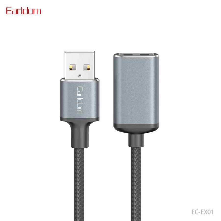 [EC-EX01_3_METER_silver] Extension كيبل - EC-EX01 3  متر (Aluminum Alloy - فضي)