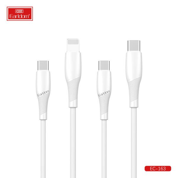 [EC-163_C-L__type_c-lightning__0.25_METER_white] PD Cable - EC-163 C-L (type c-lightning) 0.25 METER (ABS+PVC Wire - White)
