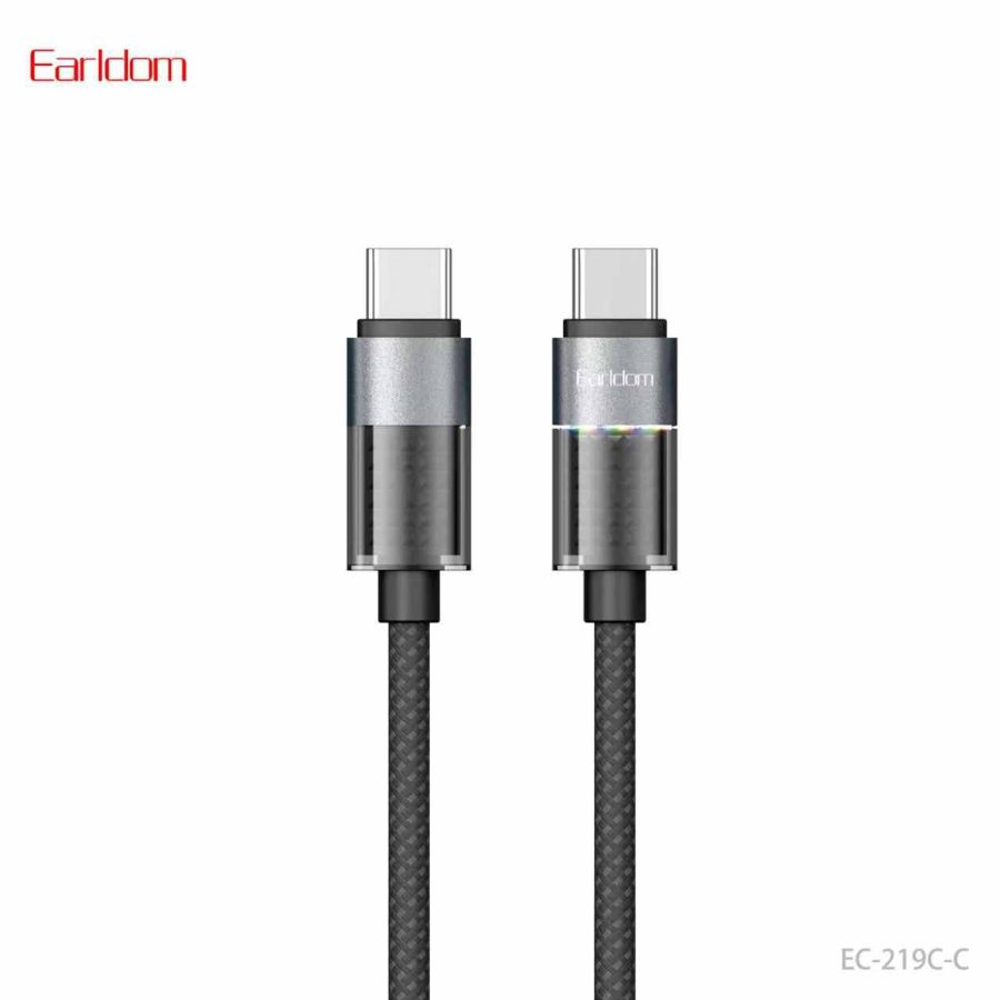 [EC-219C-C_1_METER_black] كيبل PD 1  متر - EC-219C-C 1  متر (Pure Copper + Zinc Alloy - أسود)