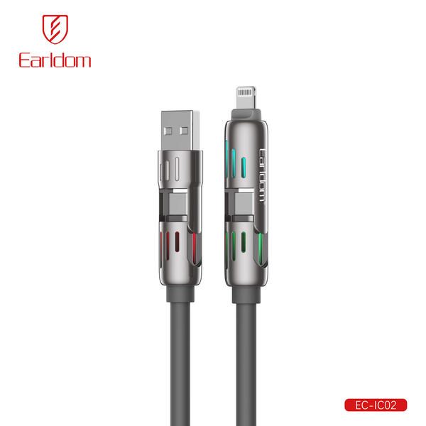 [EC-IC02_1.2_METER_grey] Universal Cable - EC-IC02 1.2 METER (Zinc Alloy +Silicone - Grey)