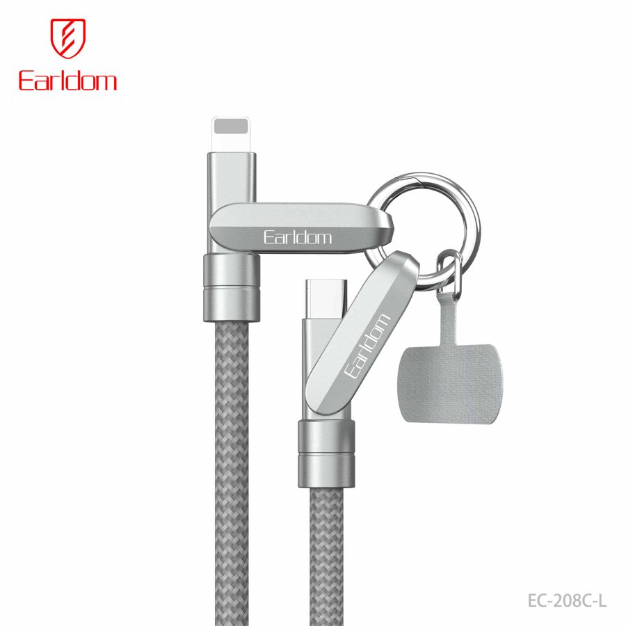 [EC-208C-L_1METER_silver] كيبل PD 1  متر - EC-208C-L 1  متر (Pure Copper, Zinc Alloy, Silicone - فضي)
