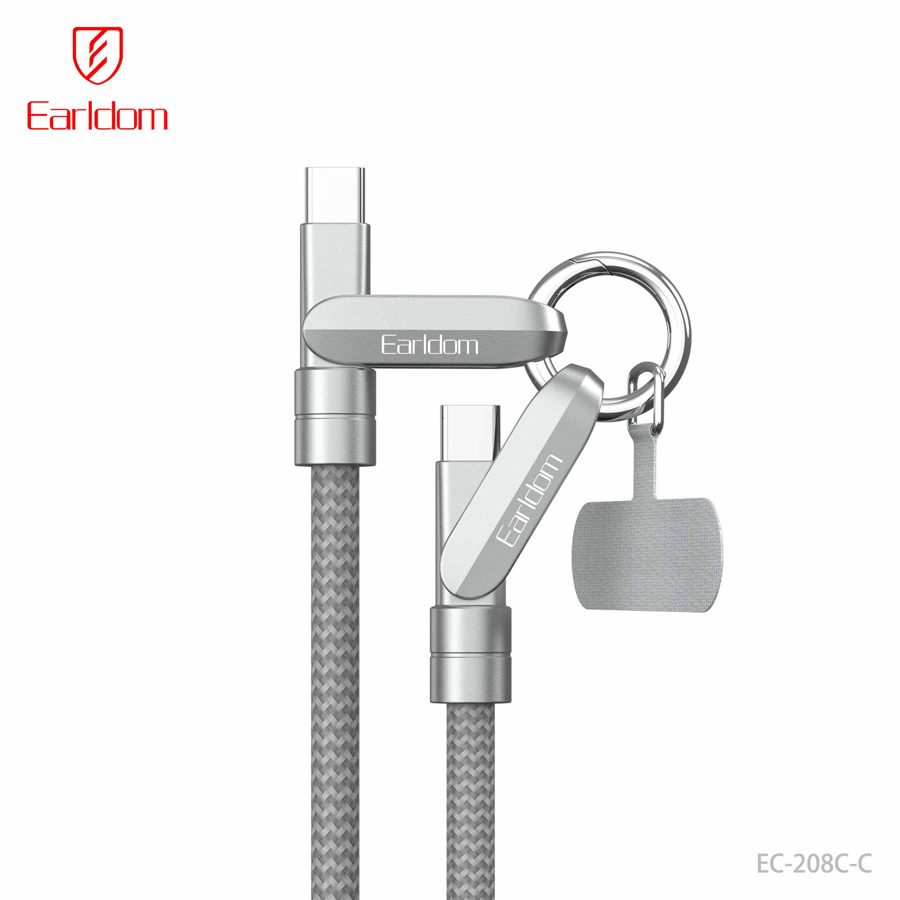 [EC-208C-C_1METER_silver] كيبل PD 1  متر - EC-208C-C 1  متر (Pure Copper, Zinc Alloy, Silicone - فضي)