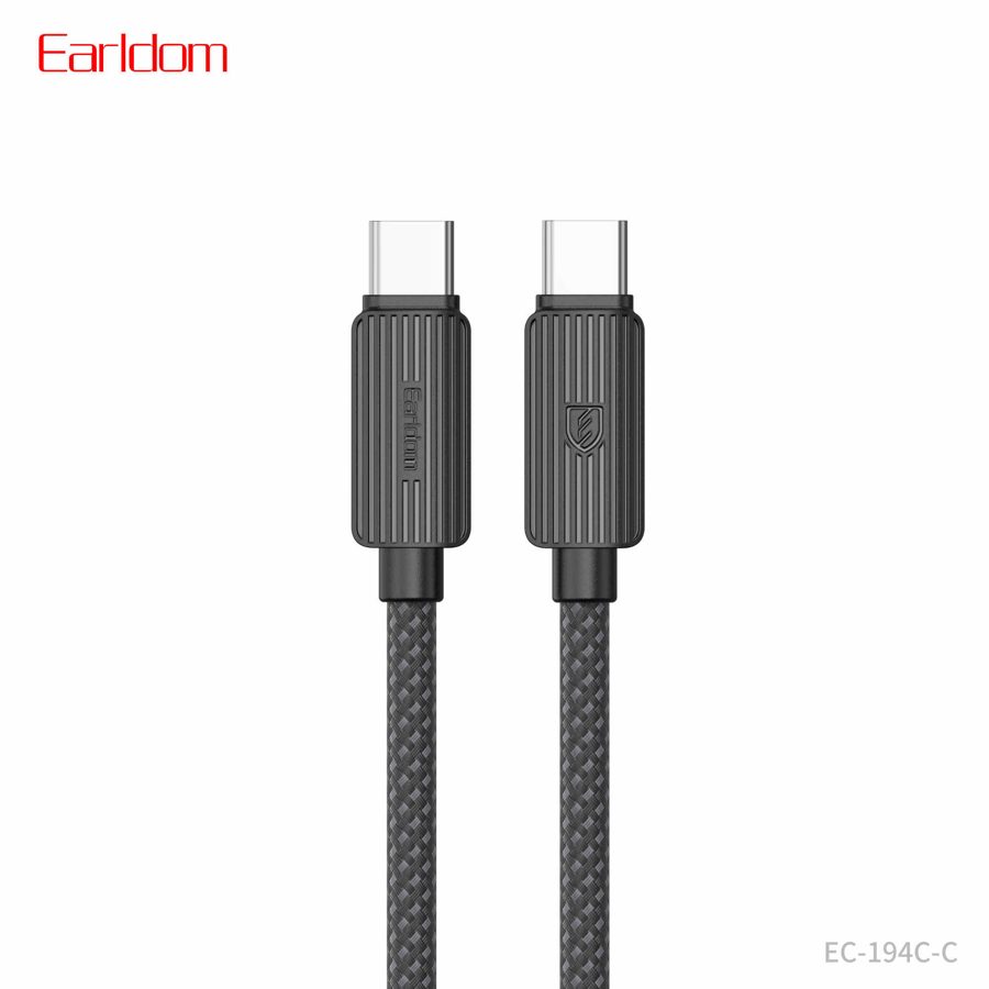 [EC-194_C-C__type_c-type_c__3_METER_black] كيبل PD - EC-194 C-C (type c-type c) 3  متر (PVC+48 Fixed Wave - أسود)