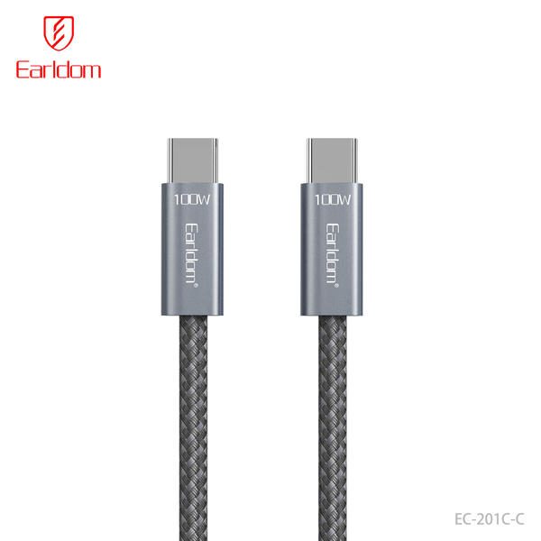 [EC-201_C-C__type_c-type_c__1_METER_black] PD Cable 1M - EC-201 C-C (type c-type c) 1 METER (Aluminum Alloy+Nylon - Black)